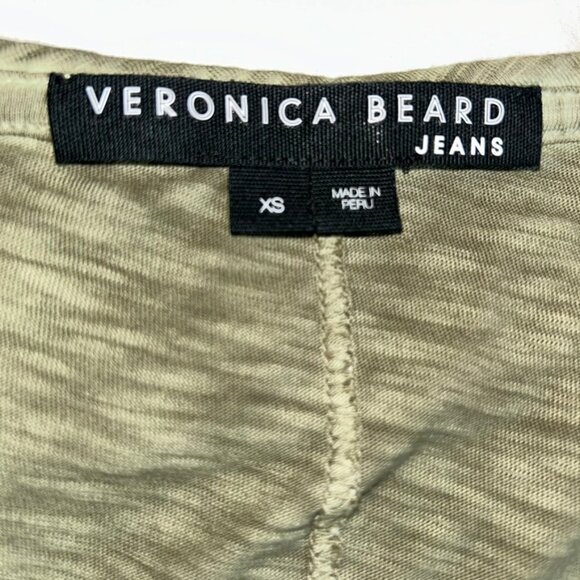 Veronica Beard asnew olive army green dyed faux wrap ruffle t-shirt  top… - Picture 2 of 3